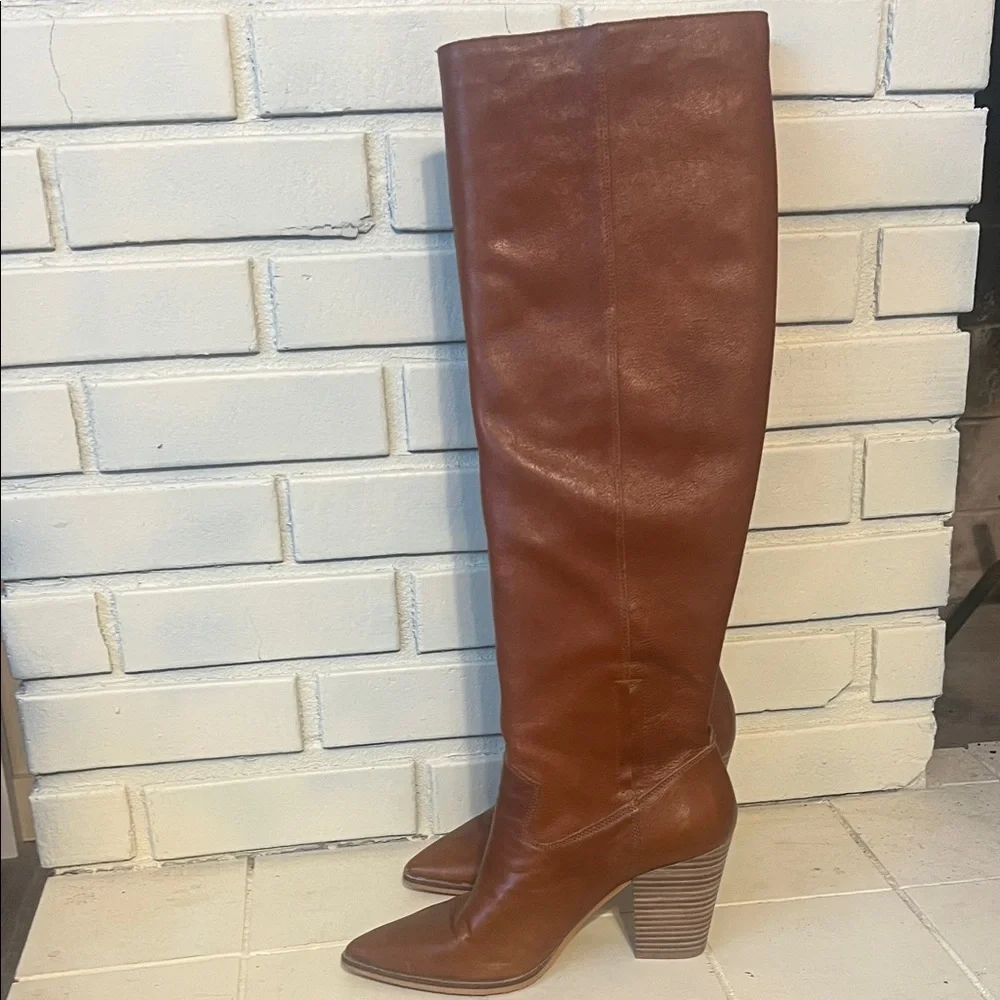 Brown Leather Knee-High Boots Lucky Brand SZ10